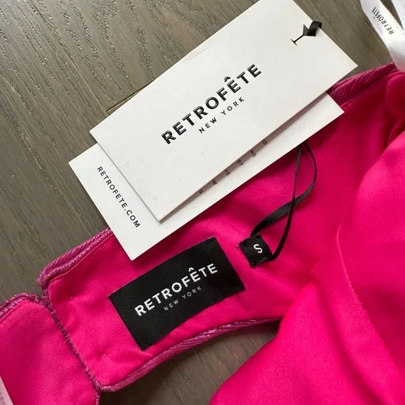 Retrofete Juliana Pink Metallic Lame Halter Cut Out Maxi Dress - with tags - S - Picture 4 of 12